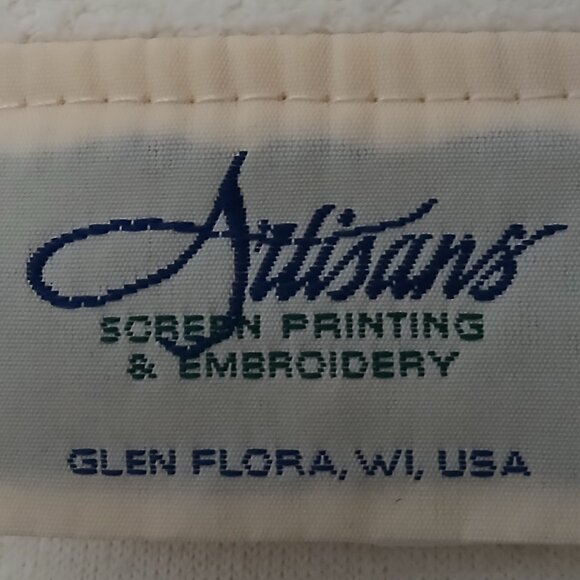 Artisans Vintage Top XL White Terry Fleece Embroidered Moose Button Up USA Made - Picture 9 of 11